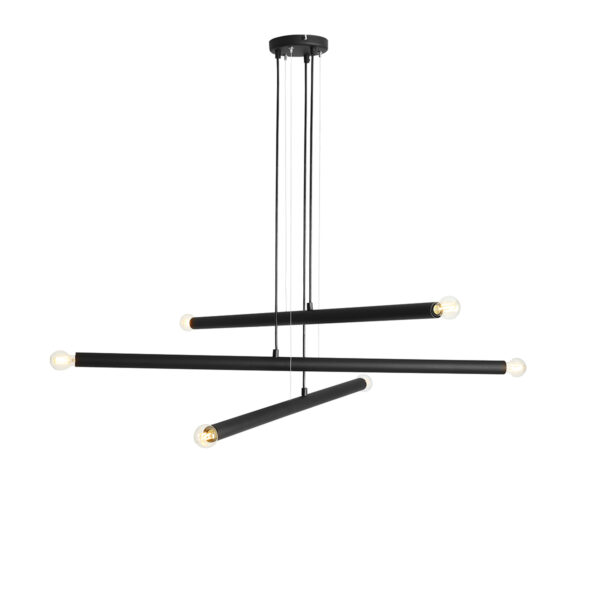 Lampa wisząca minimalistyczna Aldex TUBO 6 1072K1 czarna 6×E14
