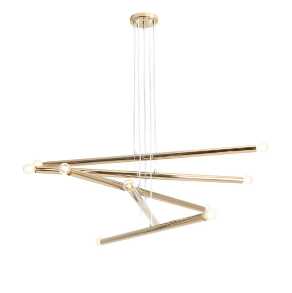 Lampa wisząca minimalistyczna Aldex TUBO 10 1072M30 złota 10×E14