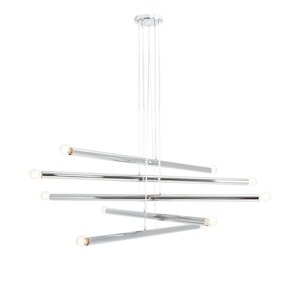 Lampa wisząca minimalistyczna Aldex TUBO 10 1072M4 chromowana 10×E14
