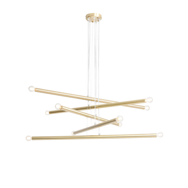 Lampa wisząca minimalistyczna Aldex TUBO 10 1072M40 mosiężna 10×E14