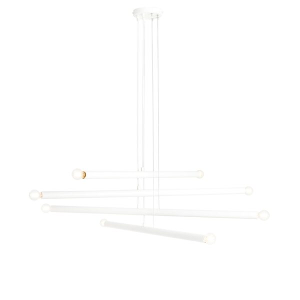 Lampa wisząca minimalistyczna Aldex TUBO 8 1072P biała 8×E14