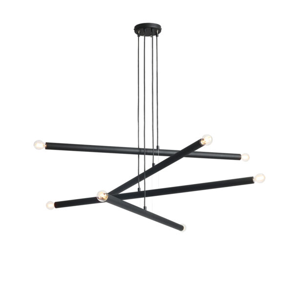 Lampa wisząca minimalistyczna Aldex TUBO 8 1072P1 czarna 8×E14
