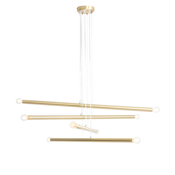 Lampa wisząca minimalistyczna Aldex TUBO 8 1072P40 mosiężna 8×E14