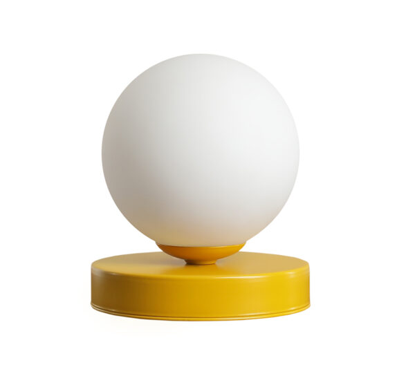 Lampa stołowa minimalistyczna Aldex BALL S 1076B14_S musztardowa 1×E14