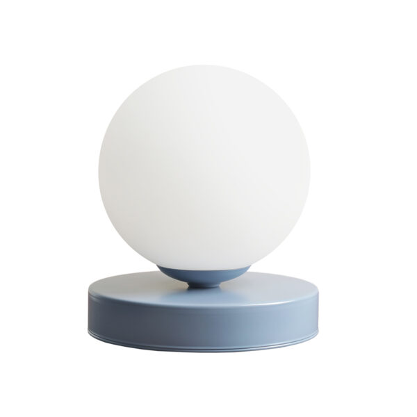 Lampa stołowa minimalistyczna Aldex BALL S 1076B16_S szaroniebieska 1×E14