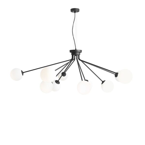 Lampa wisząca minimalistyczna Aldex HOLM 10 1082M1 czarna 10×E14