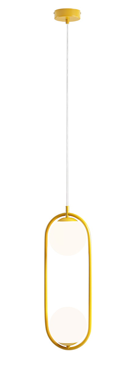 Lampa wisząca minimalistyczna Aldex RIVA 2 1086H14 musztardowa 2×E14