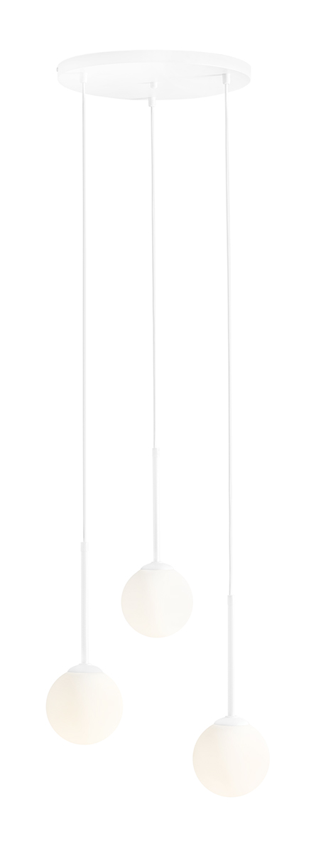 Lampa wisząca minimalistyczna Aldex BOSSO 3 RING 1087E_R biała 3×E14