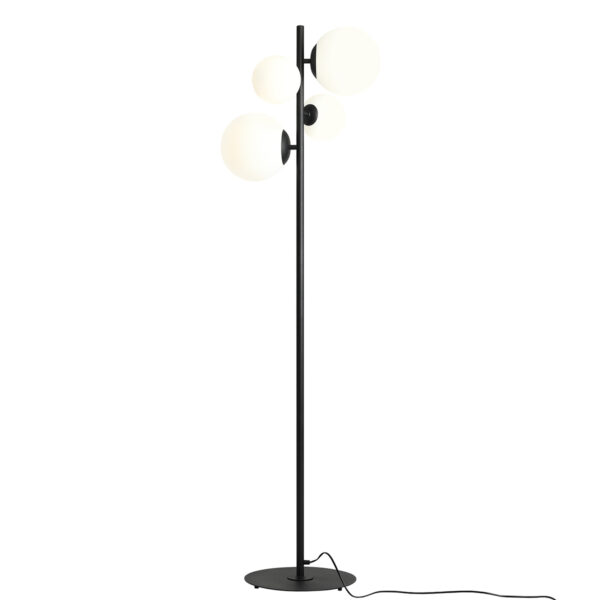 Lampa podłogowa nowoczesna Aldex BLOOM 1091A1 czarna 2×E14 + 2×E27