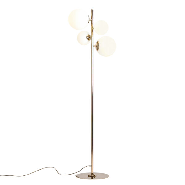 Lampa podłogowa nowoczesna Aldex BLOOM 1091A30 złota 2×E14 + 2×E27