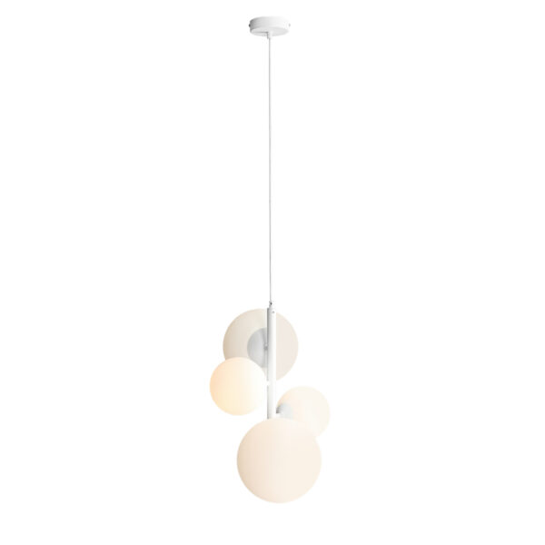 Lampa wisząca nowoczesna Aldex BLOOM 4 1091L biała 2×E14 + 2×E27