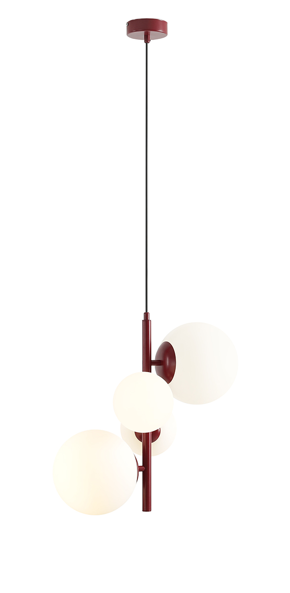 Lampa wisząca nowoczesna Aldex BLOOM 4 1091L15 bordowa 2×E14 + 2×E27