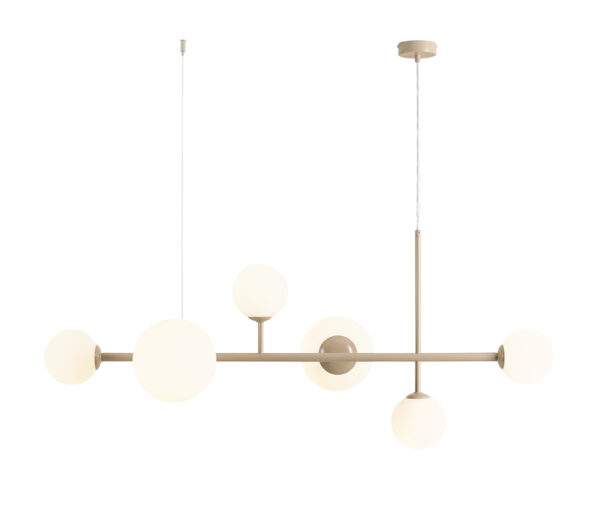 Lampa wisząca nowoczesna Aldex DIONE 6 1092K17 beżowa 4×E14 + 2×E27