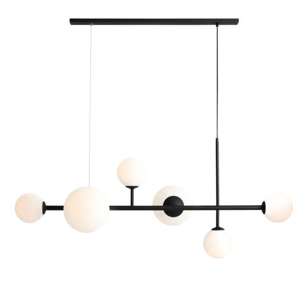 Lampa wisząca nowoczesna Aldex DIONE 6 1092K1_2 czarna 4×E14 + 2×E27