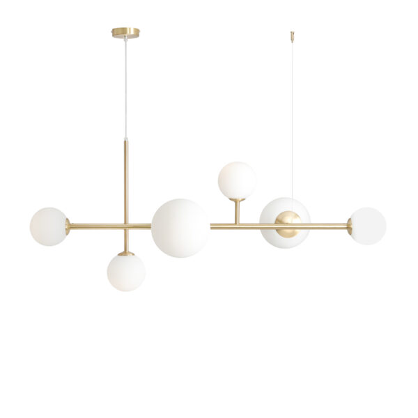 Lampa wisząca nowoczesna Aldex DIONE 6 1092K40 mosiężna 4×E14 + 2×E27