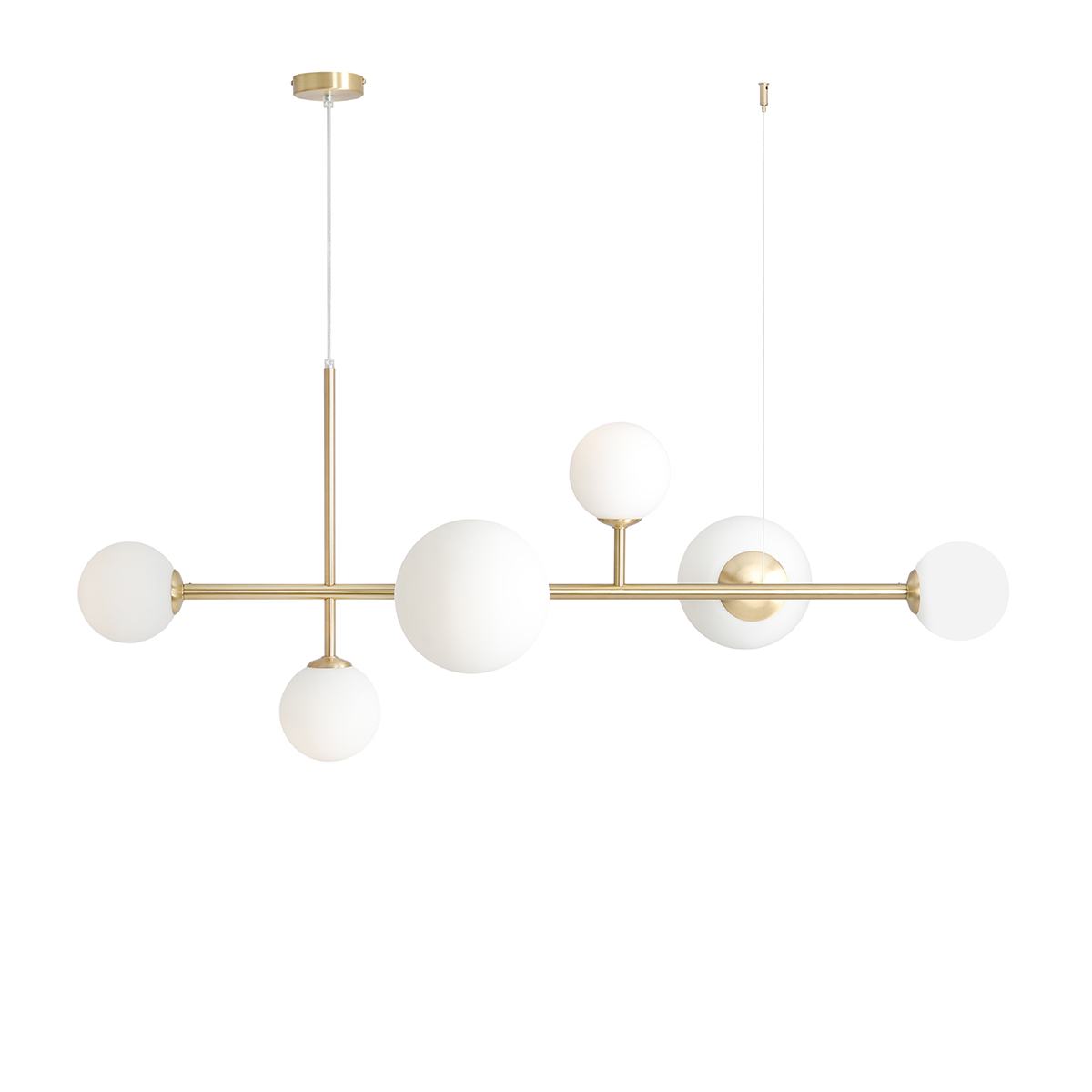 Lampa wisząca nowoczesna Aldex DIONE 6 1092K40 mosiężna 4×E14 + 2×E27