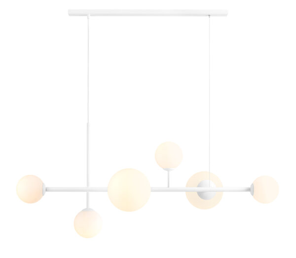 Lampa wisząca nowoczesna Aldex DIONE 6 1092K_2 biała 4×E14 + 2×E27