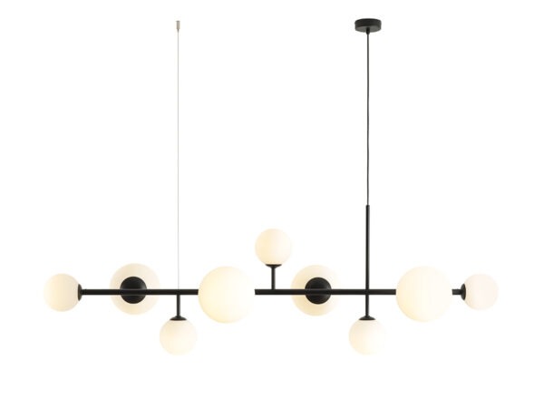 Lampa wisząca nowoczesna Aldex DIONE 9 1092N1 czarna 5×E14 + 4×E27