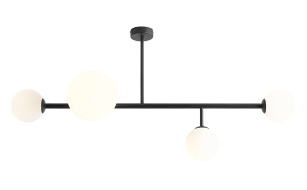 Plafon nowoczesny Aldex DIONE 4 1092PL_L1 czarny 3×E14 + 1×E27