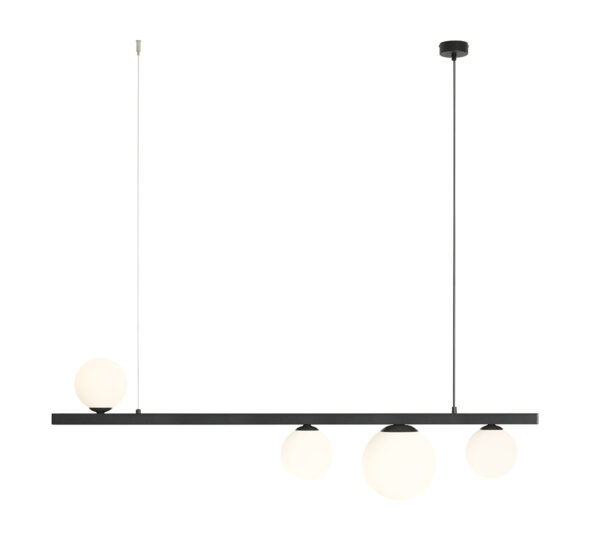 Lampa wisząca minimalistyczna Aldex GARDA 4 1099L1 czarna 3×E14 + 1×E27