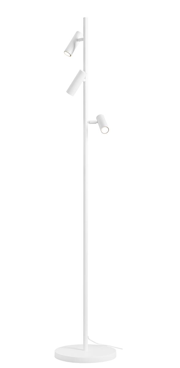 Lampa podłogowa minimalistyczna Aldex TREVO 1104A biała 3×GU10 mini