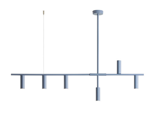 Lampa wisząca minimalistyczna Aldex TREVO 6 1104K16 szaroniebieska 6×GU10 mini