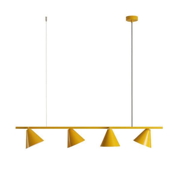 Lampa wisząca minimalistyczna Aldex FORM 4 1108L14 musztardowa 4×E27