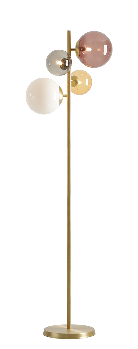 Lampa podłogowa nowoczesna Aldex BLOOM 1111A40 mosiężna / wielokolorowa 4×G9