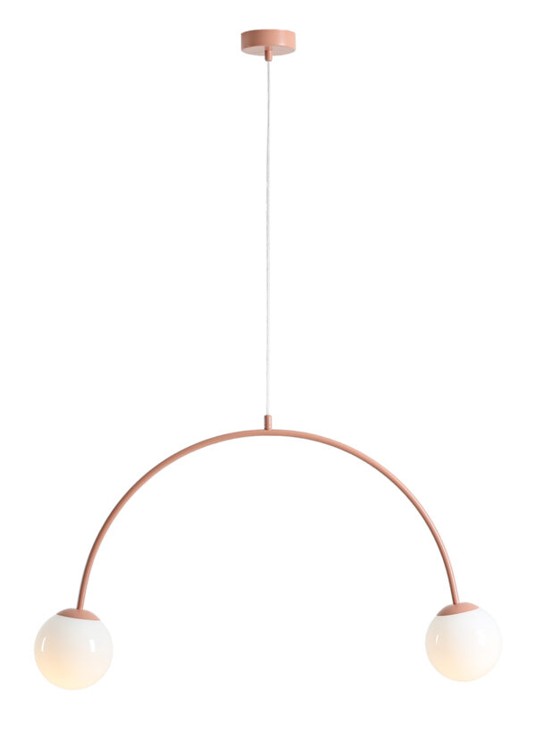 Lampa wisząca minimalistyczna Aldex UNA 2 1116H11 koralowa 2×E14