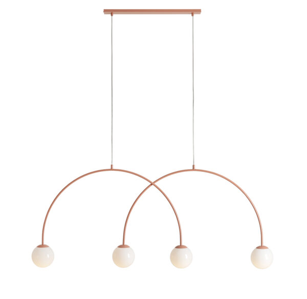 Lampa wisząca minimalistyczna Aldex UNA 4 L 1116L11_L koralowa 4×E14
