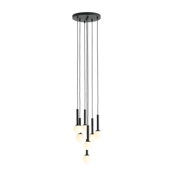 Lampa wisząca nowoczesna Aldex RIU 7 RING 1117T1 czarna 7×G9