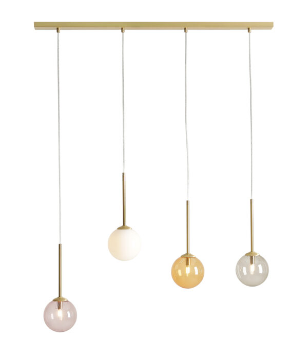 Lampa wisząca minimalistyczna Aldex BOSSO 4 1119L40 mosiężna / wielokolorowa 4×G9