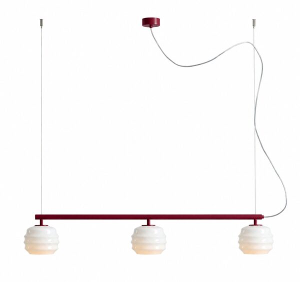 Lampa wisząca nowoczesna Aldex PUFF 3 1159E_15 bordowa 3×E27