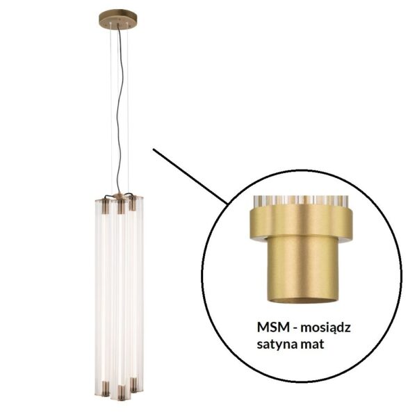 Lampa wisząca glamour Antigo MEREZI 3 – mosiądz, mosiądz satyna mat, LED 90 W, 3000 K – 5218- MSM
