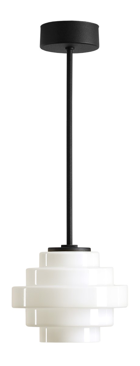 Plafon w stylu mid-century modern Aldex FILO S 9002PL_G1_S czarny / mlecznobiały 1×G9