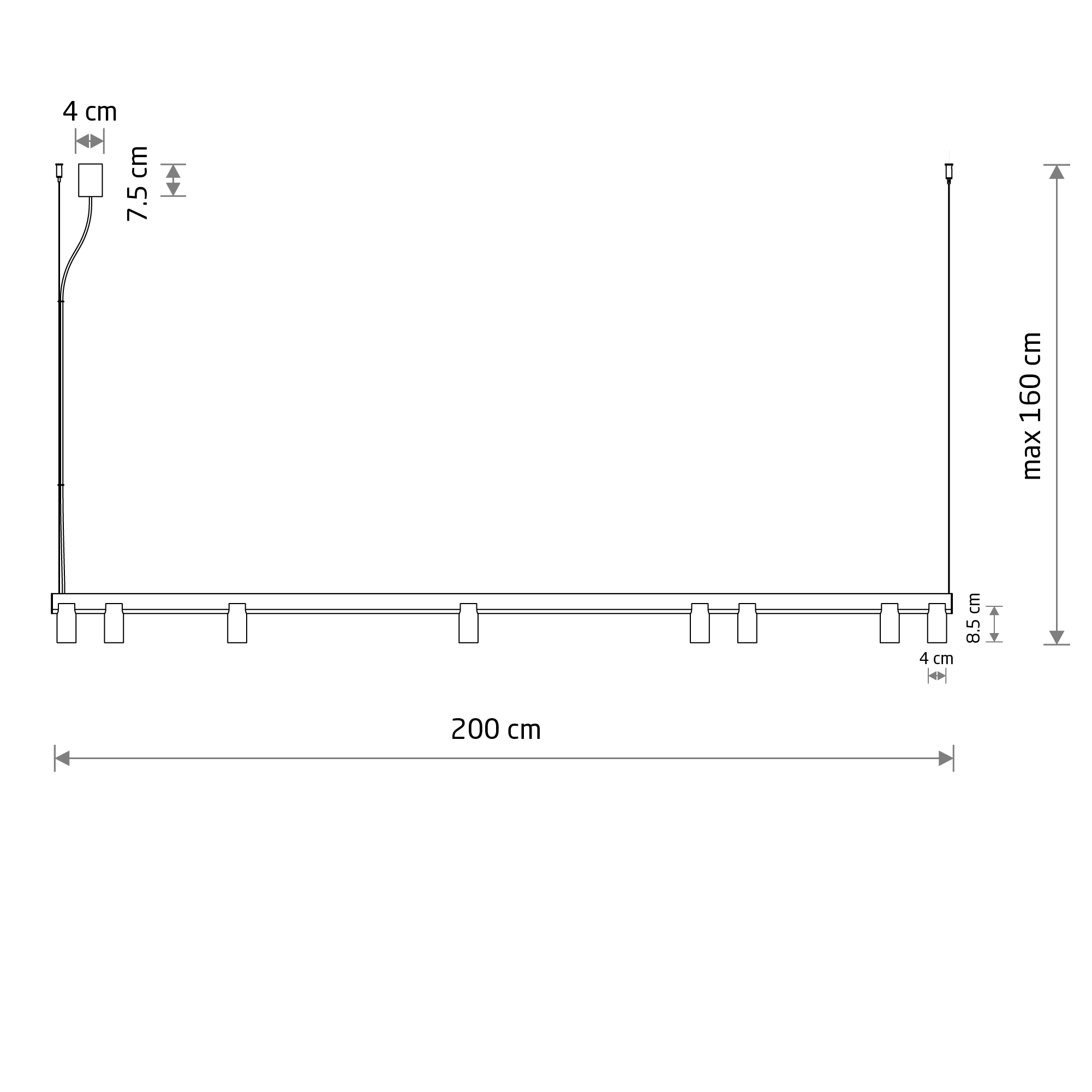 Lampa wisząca nowoczesna FOURTY LINE LED 12292, czarna, GU10 + LED – Nowodvorski Lighting - obrazek 15