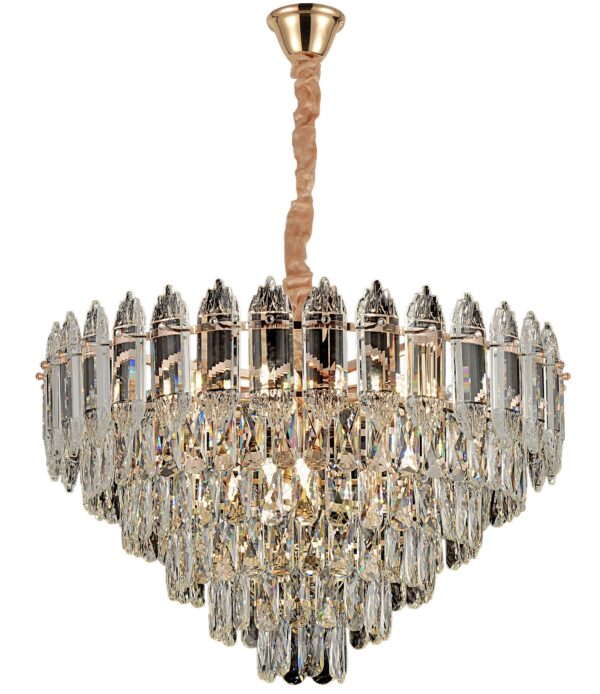 Lampa Wisząca z Kryształami G057-CP 50cm Złota