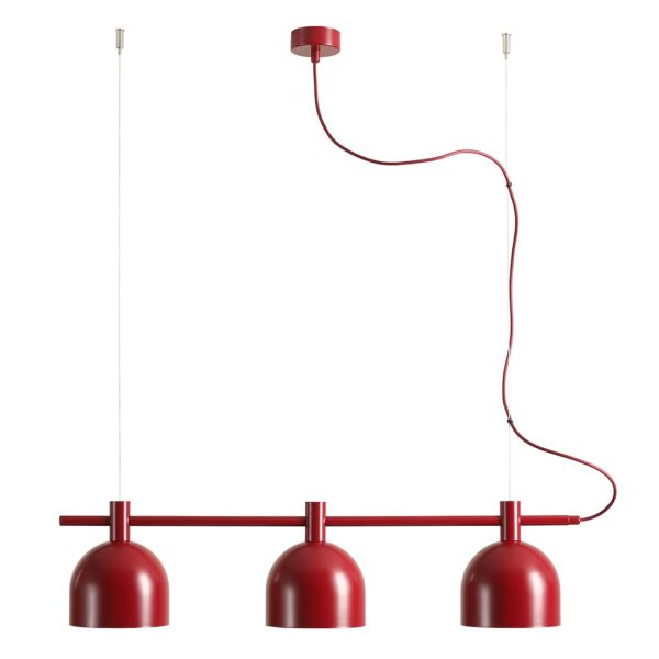 Lampa wisząca minimalistyczna Aldex BERYL 3 976E_15 bordowa 3×E27