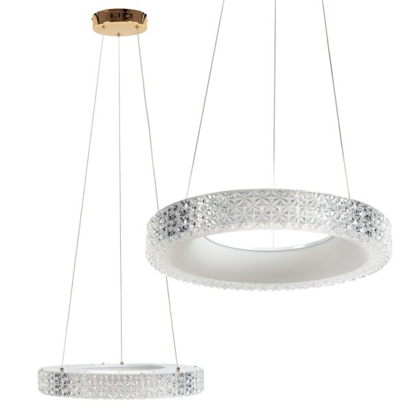 LAMPA WISZĄCA LED MS001-CP Różowe Złoto 40cm