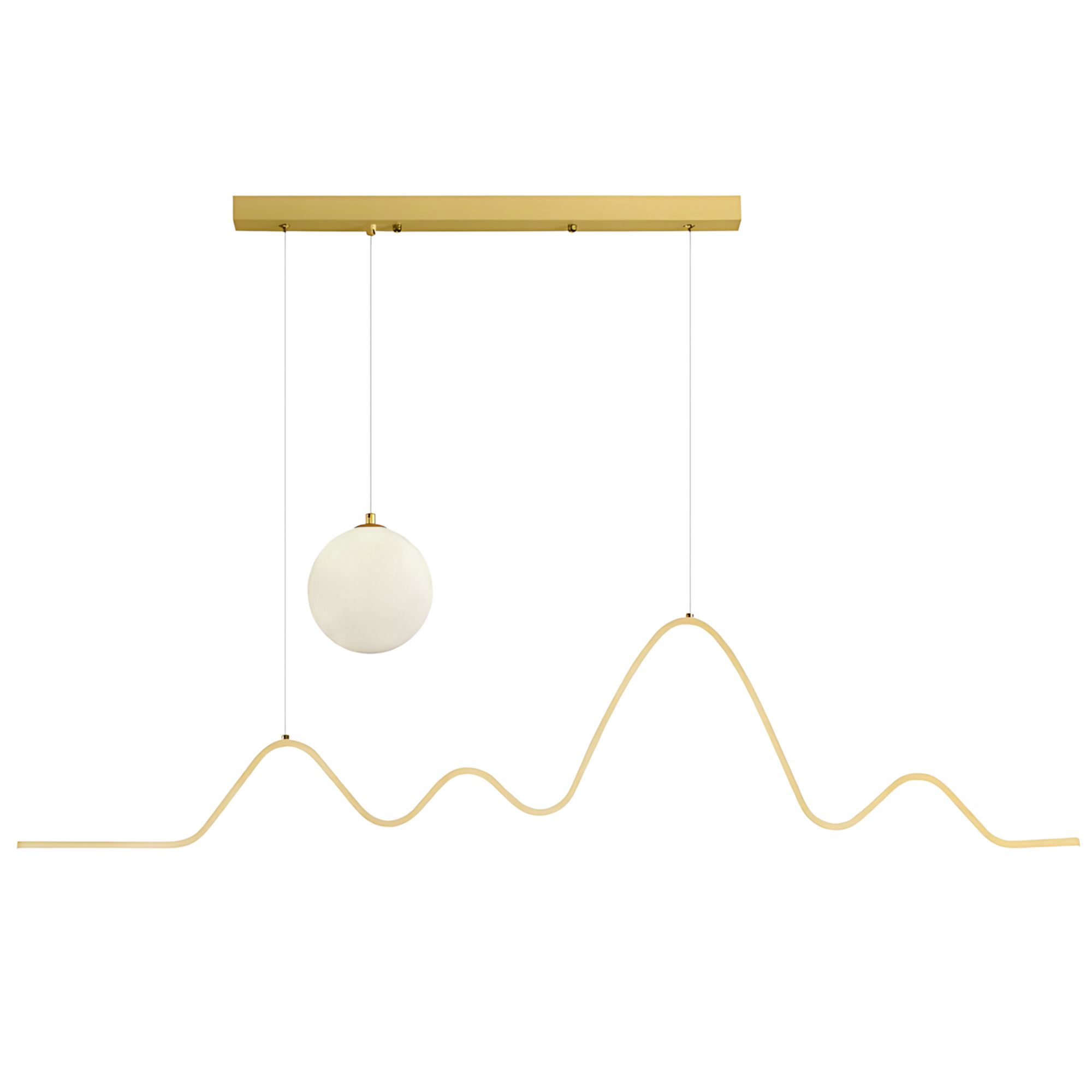 Lampa WISZĄCA LED LHJ034-CP 120 cm ZŁOTA SZCZOTKOWANA