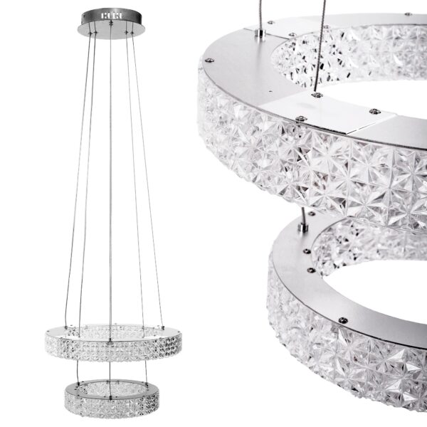 LAMPA WISZĄCA LED KRYSZTAŁOWA MS006-CP Chrom