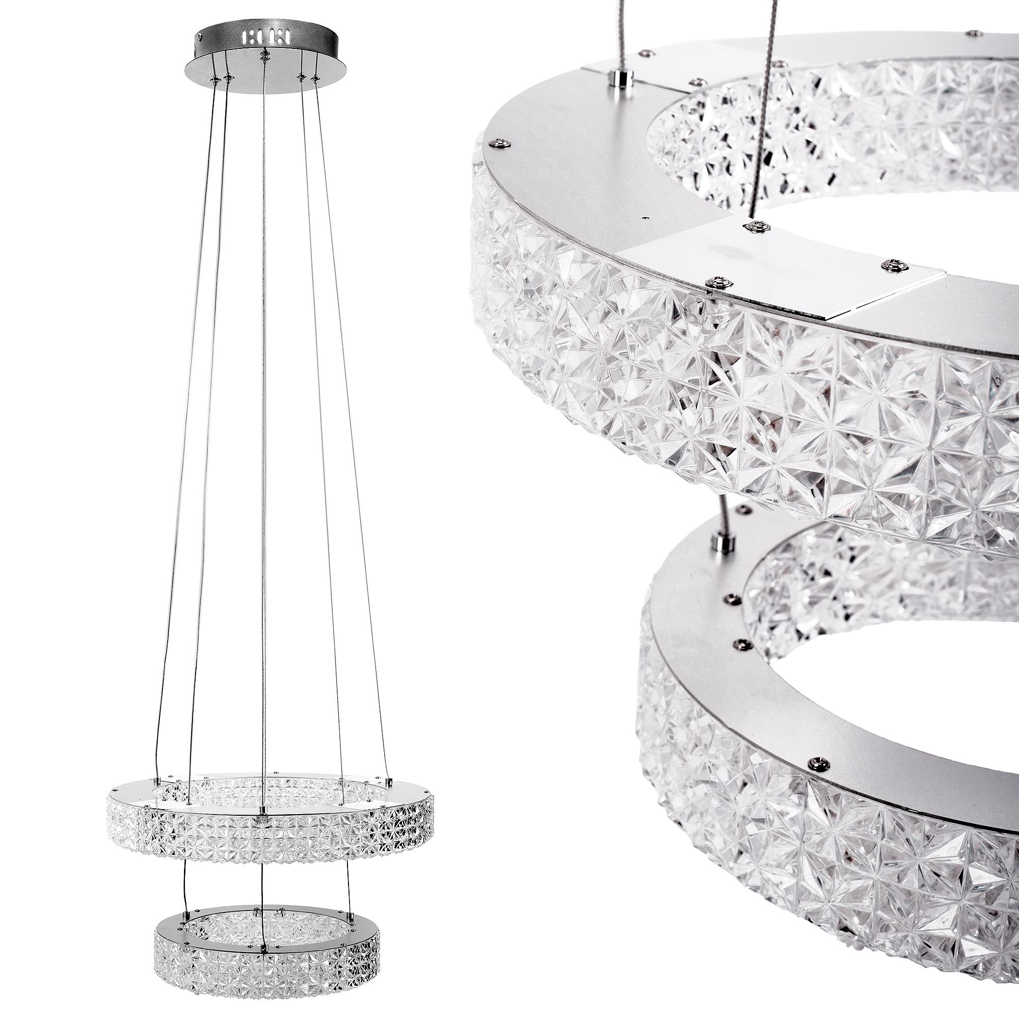 LAMPA WISZĄCA LED KRYSZTAŁOWA MS006-CP Chrom
