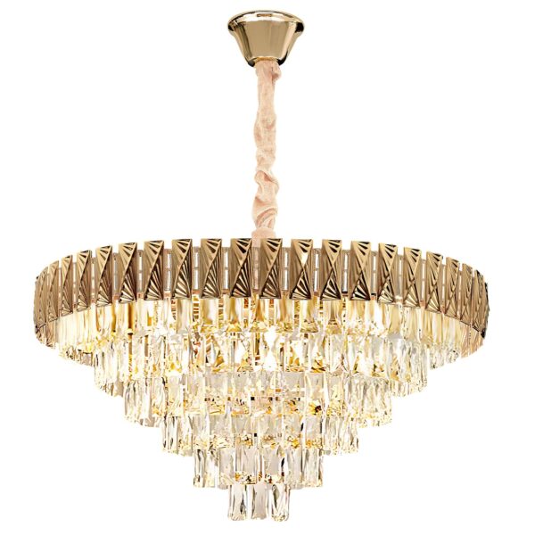 Lampa Wisząca z Kryształami G061-CP 80CM ZŁOTA