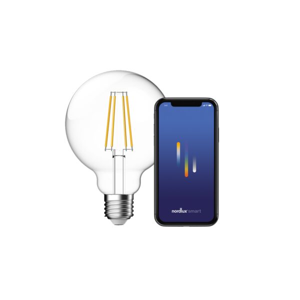 Żarówka LED Nordlux SMART E27 G95 2200-6500 K 650 lm — przezroczysta, 2070102700