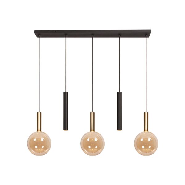 Lampa wisząca nowoczesna Lucide JOSIANE — bursztynowa, G9 + GU10 — 21441/05/62