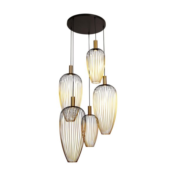 Lampa wisząca nowoczesna Lucide AURELIE — złota, 5×GU10 (MR11) — 21442/15/10