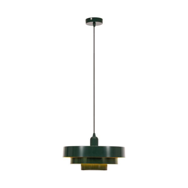 Lampa wisząca rustykalna Lucide RUNA — zielona, E27, Ø 35 cm — 21443/35/33