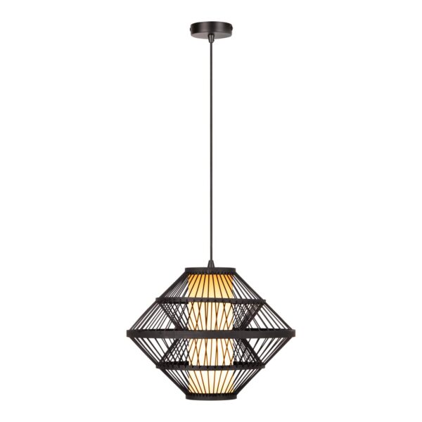 Lampa wisząca japandi Lucide PASQUINO — czarna, E27, Ø 40 cm — 21445/40/30