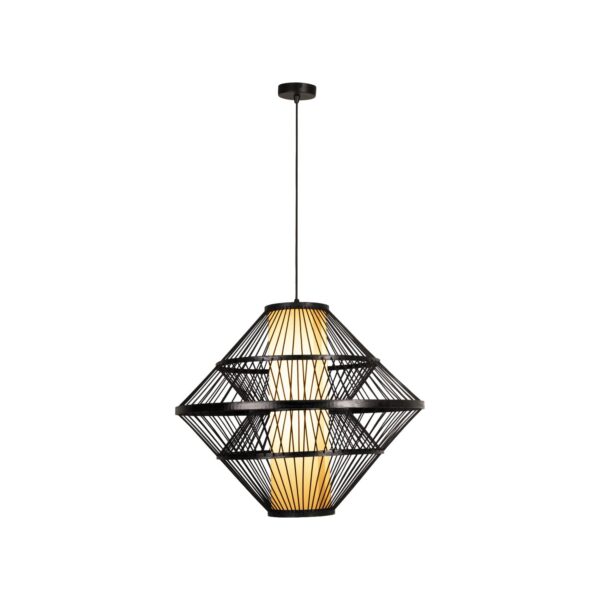 Lampa wisząca japandi Lucide PASQUINO — czarna, E27, Ø 60 cm — 21445/60/30