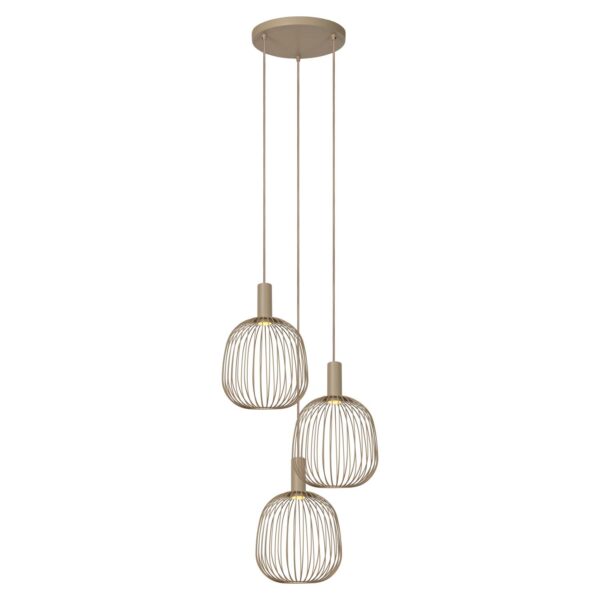 Lampa wisząca nowoczesna Lucide ESTEREL — taupe, 3×GU10 (MR11) — 21446/13/41